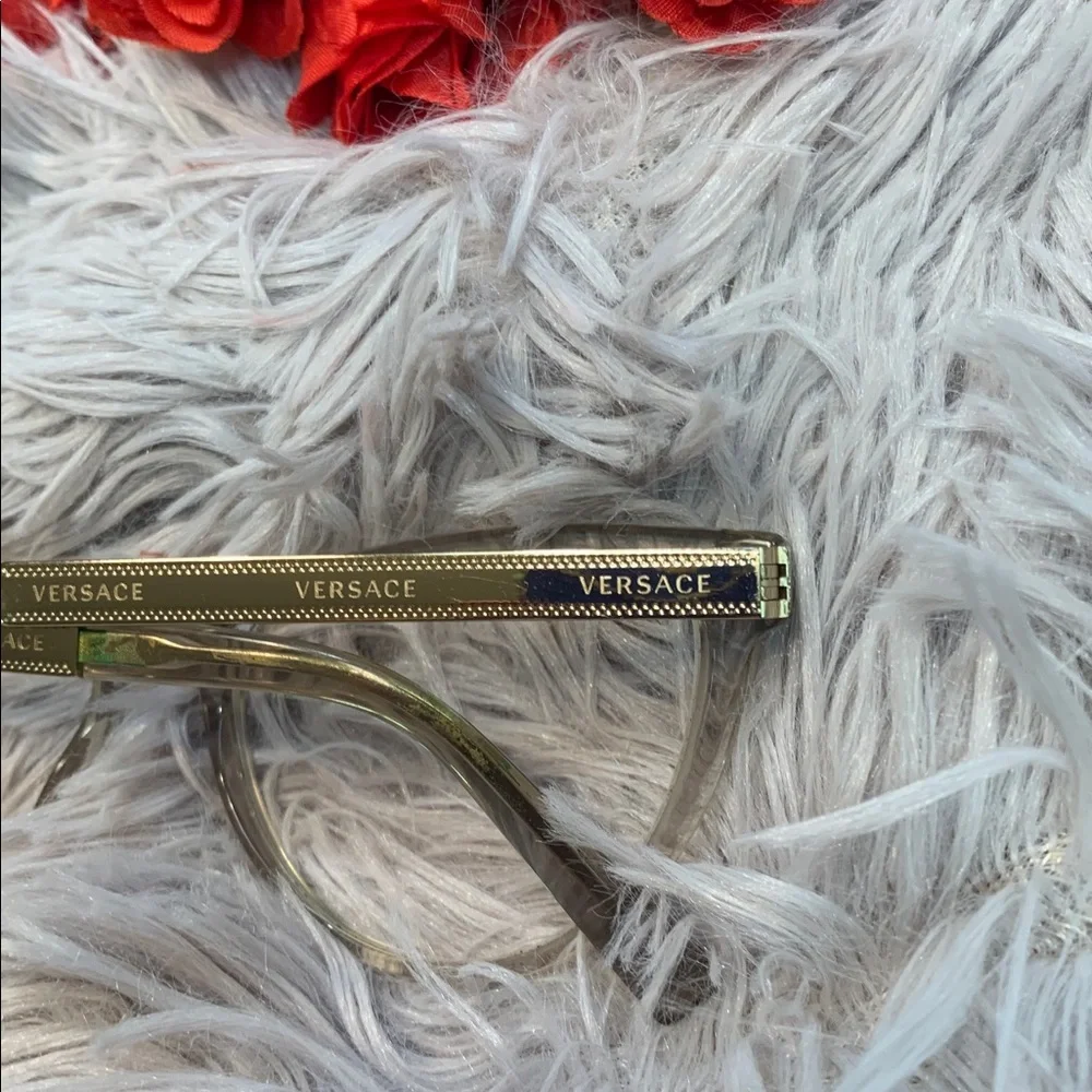 🌹VINTAGE Versace • Women's Clear Cat-Eye Optical Glasses - Clear Gold RX Frames